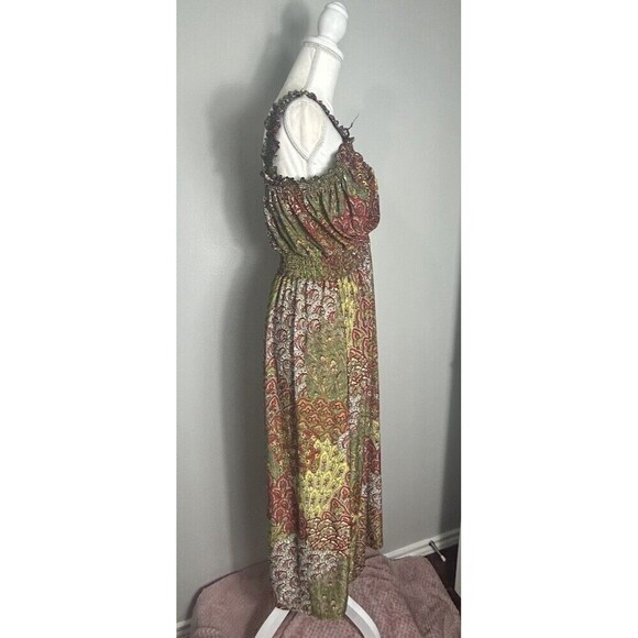 Seven Islands Sleeveless Ruffle Straps Paisley Print Maxi Dress Size Medium - Picture 3 of 9